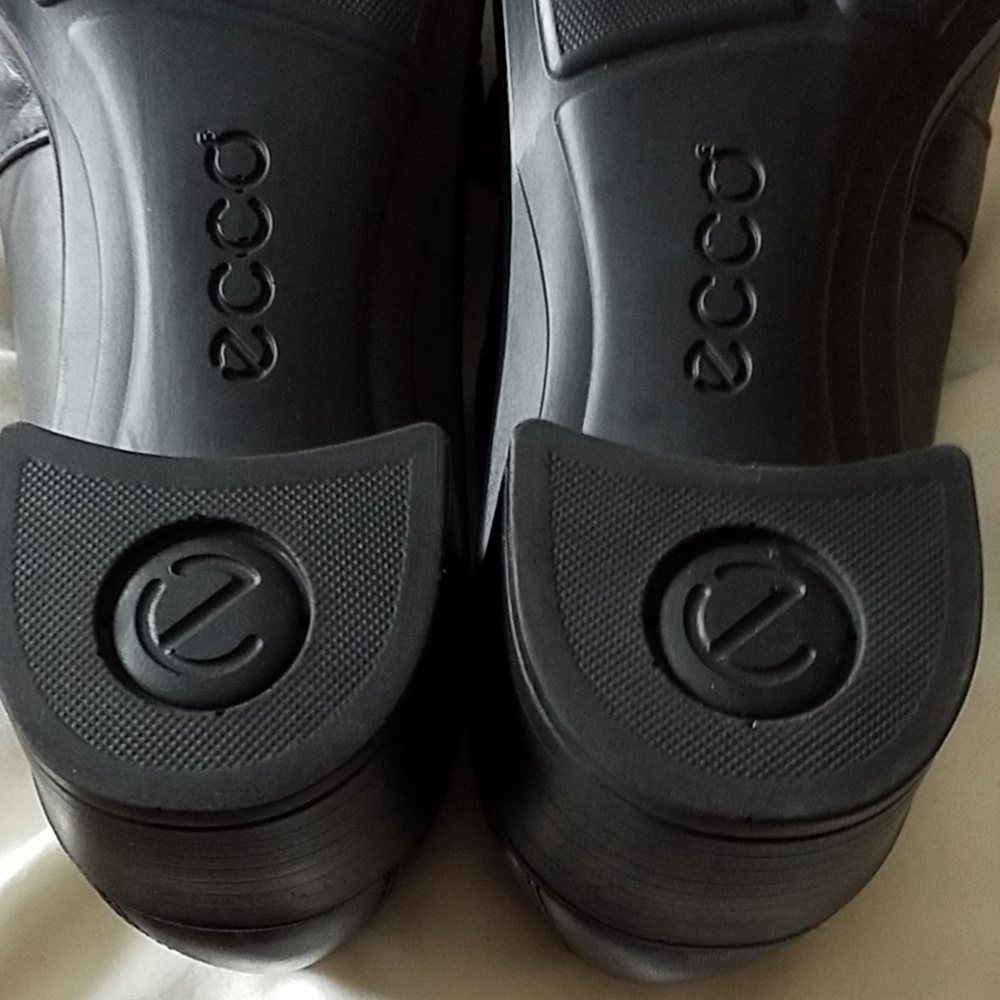 Ecco Black Leather & Suede Loafers NWOT - Picture 6 of 7